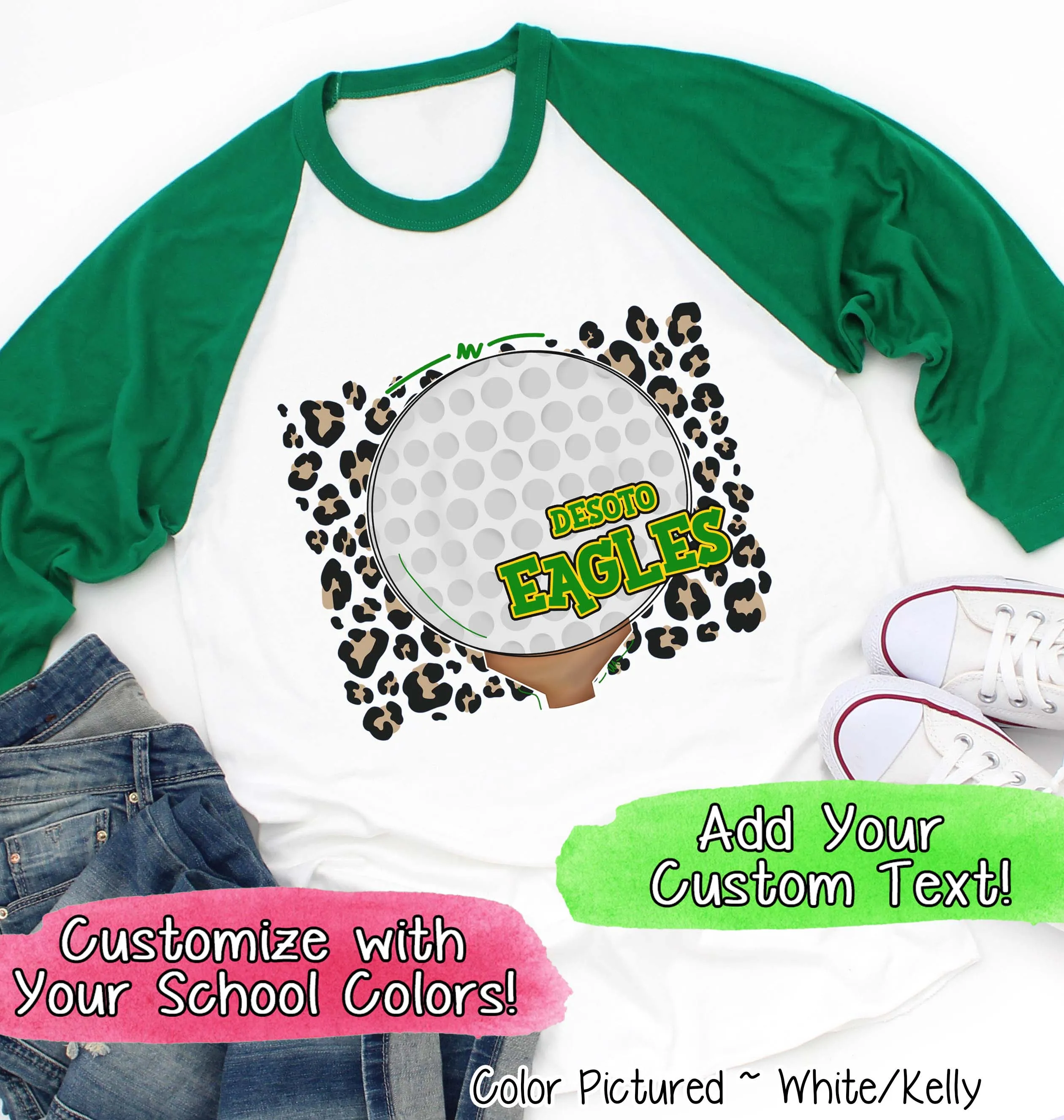 Personalized Leopard Golf Fan Tee