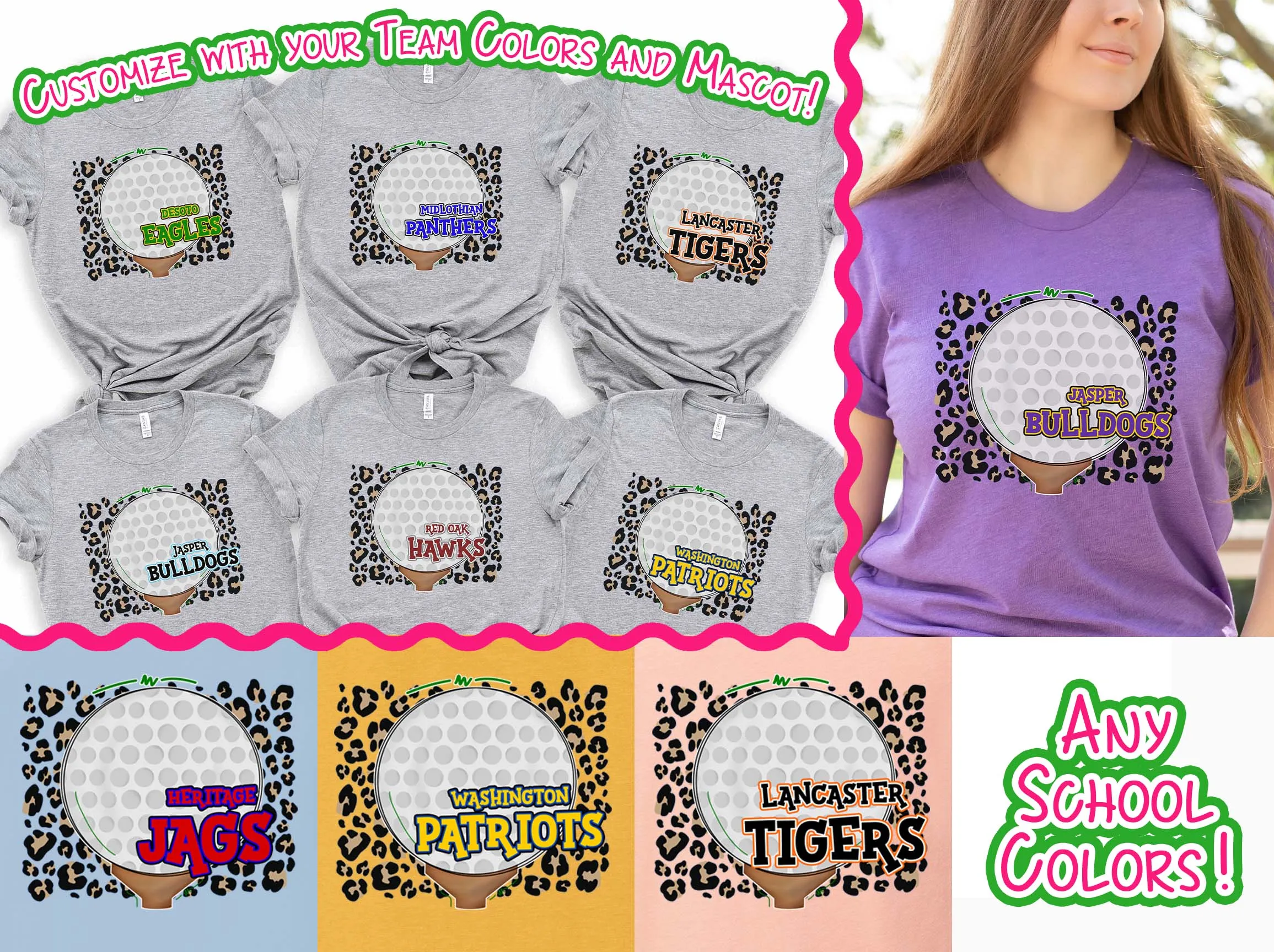 Personalized Leopard Golf Fan Tee