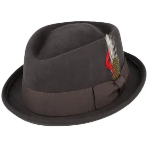 Pork Pie Hat - Handmade In A Diamond Crown Style In Brown - Maz