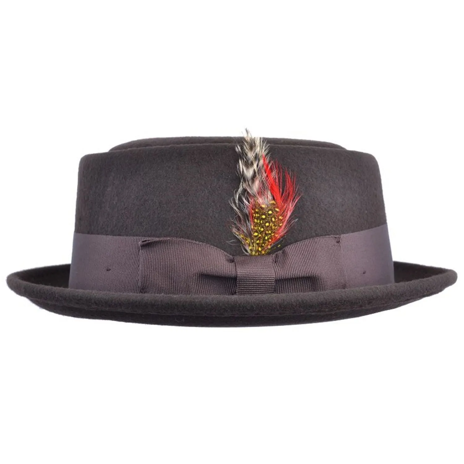 Pork Pie Hat - Handmade Vintage Monk Style In Brown - Maz