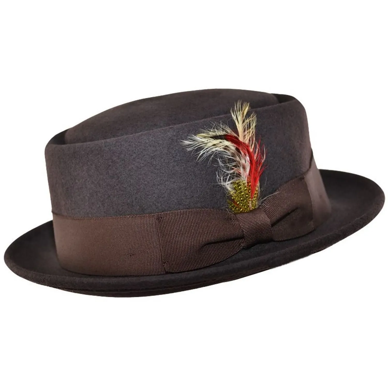 Pork Pie Hat - Handmade Vintage Monk Style In Brown - Maz