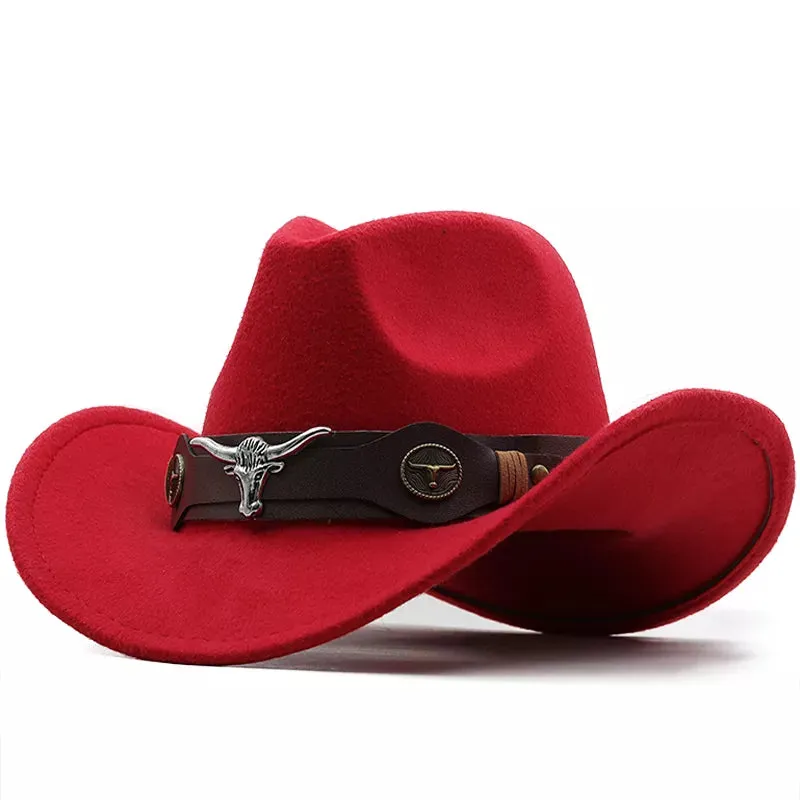 Red Wool Western Cowboy Hat