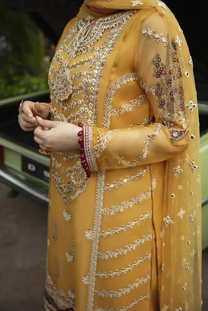 SM-02 | Qalamkar Shadmani Luxury Formals Collection 2021 | Unstitched Embroidered Organza Suits