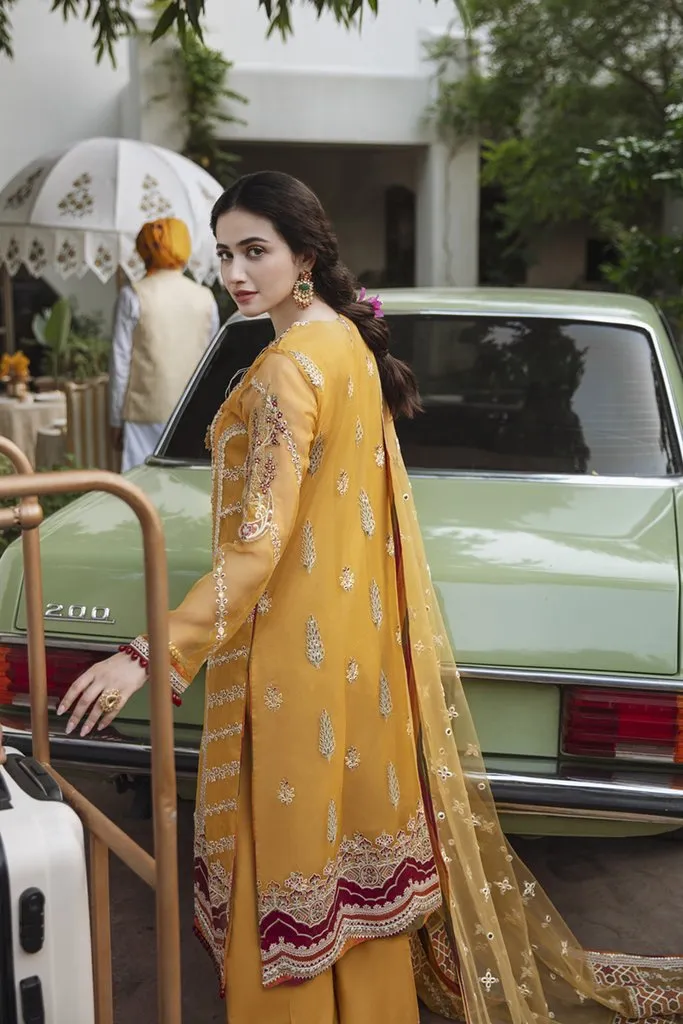 SM-02 | Qalamkar Shadmani Luxury Formals Collection 2021 | Unstitched Embroidered Organza Suits