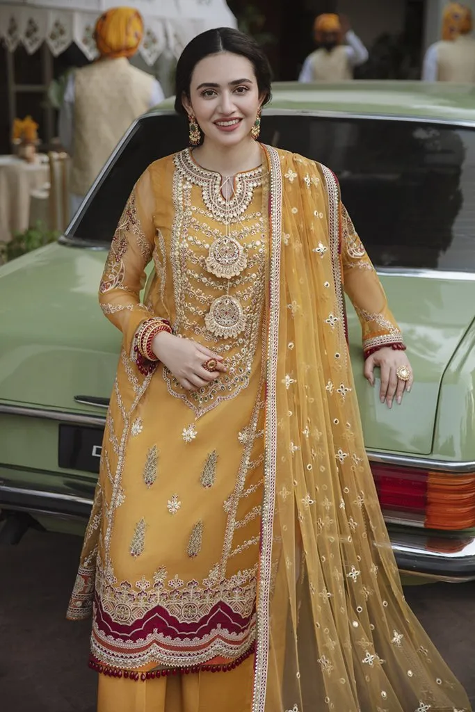 SM-02 | Qalamkar Shadmani Luxury Formals Collection 2021 | Unstitched Embroidered Organza Suits