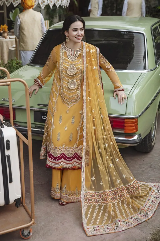 SM-02 | Qalamkar Shadmani Luxury Formals Collection 2021 | Unstitched Embroidered Organza Suits