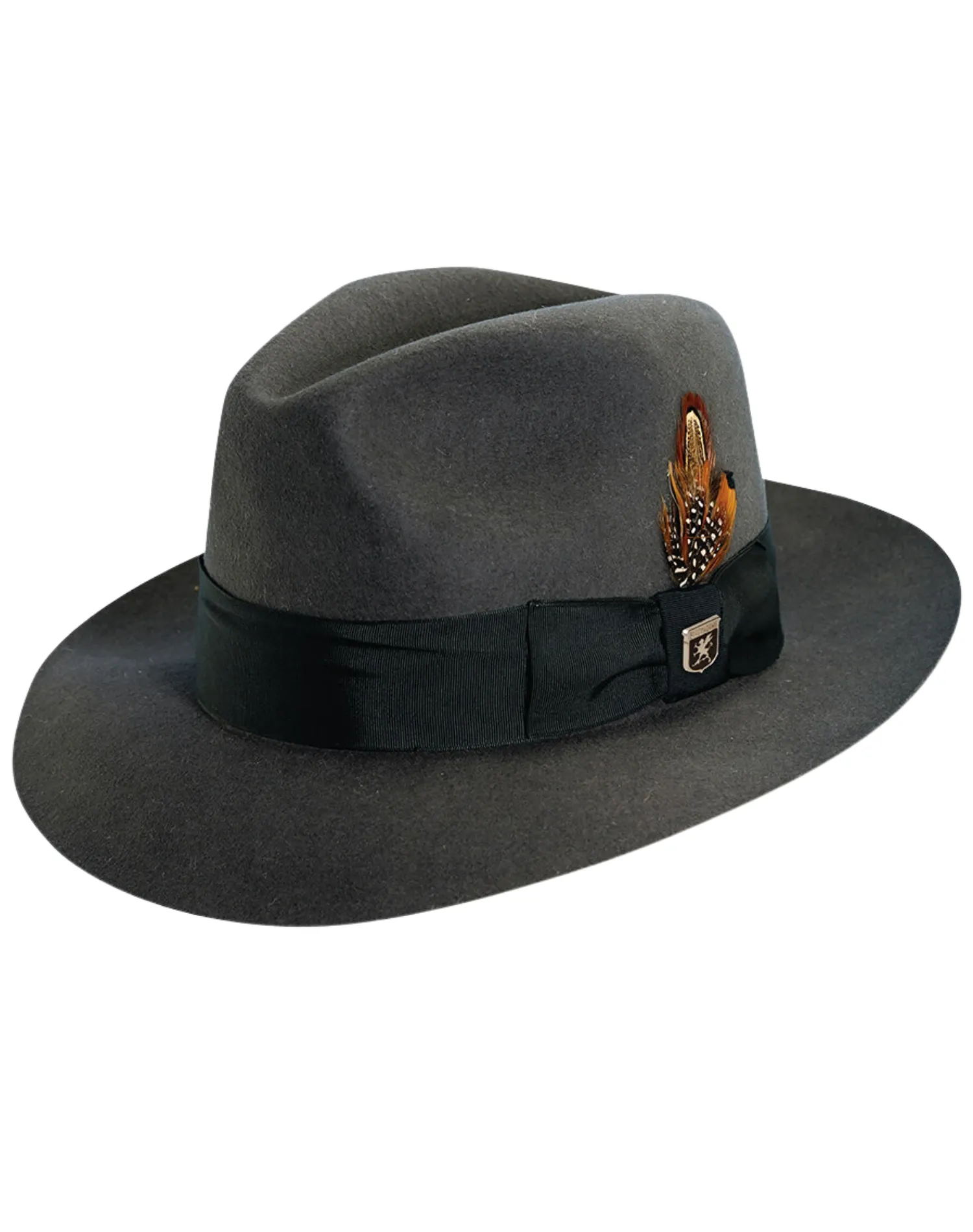 Stacy Adams Wool Felt Cleveland Fedora - Charcoal Gray
