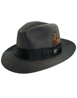 Stacy Adams Wool Felt Cleveland Fedora - Charcoal Gray