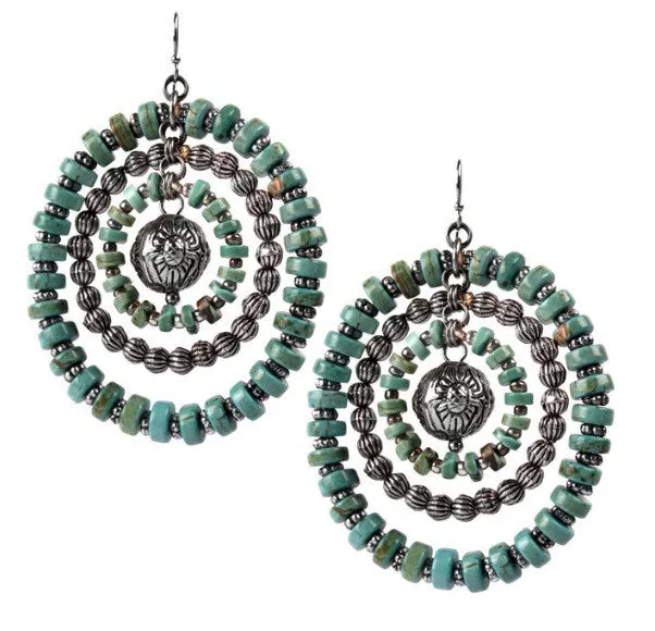 Treska | Beaded Rings Earrings Turquoise