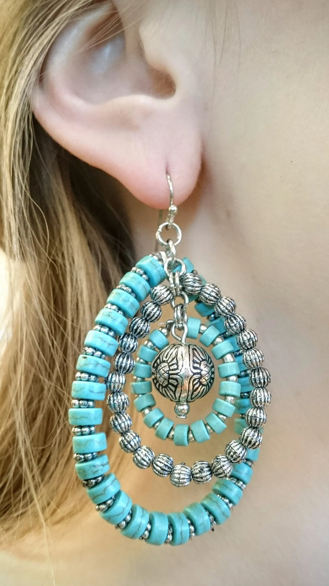 Treska | Beaded Rings Earrings Turquoise