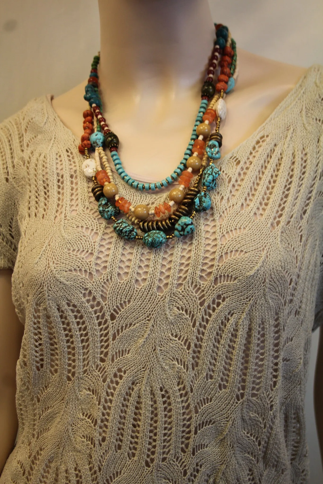 Treska | Four Row Beaded Necklace