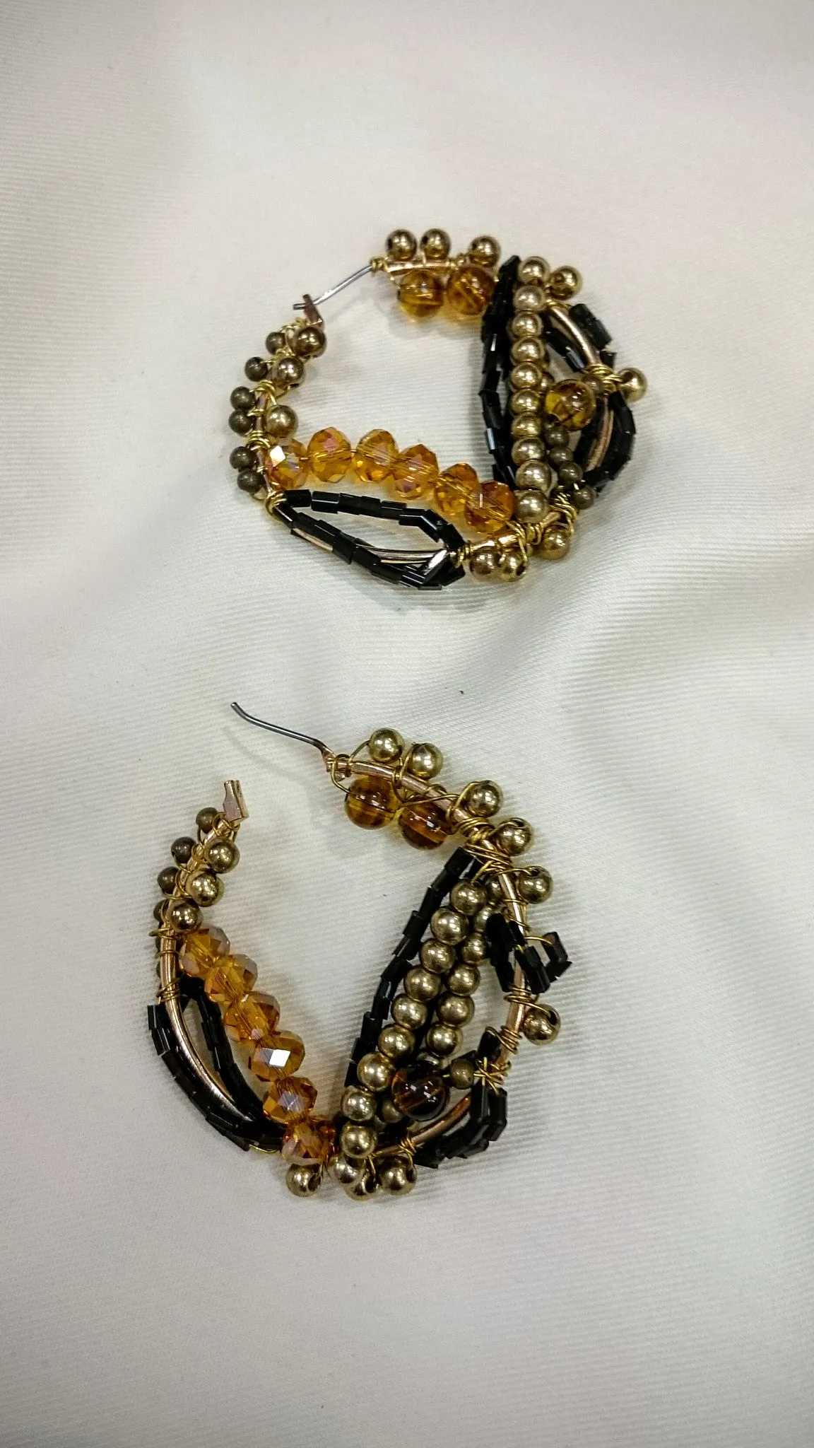 Treska | Leopard Tribal Beaded Hoop Earrings