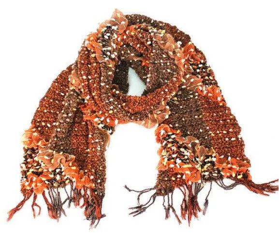 Treska | Ruched Flecked Scarf Orange