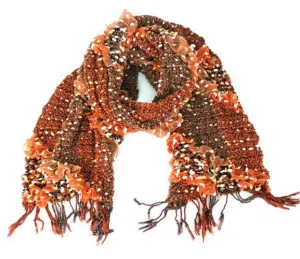Treska | Ruched Flecked Scarf Orange