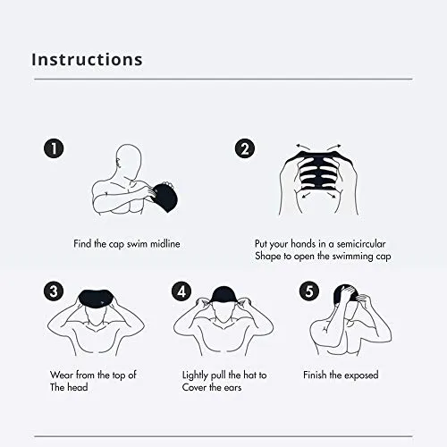 TYR Long Hair Wrinkle Free Silicone Swim Cap (Black)