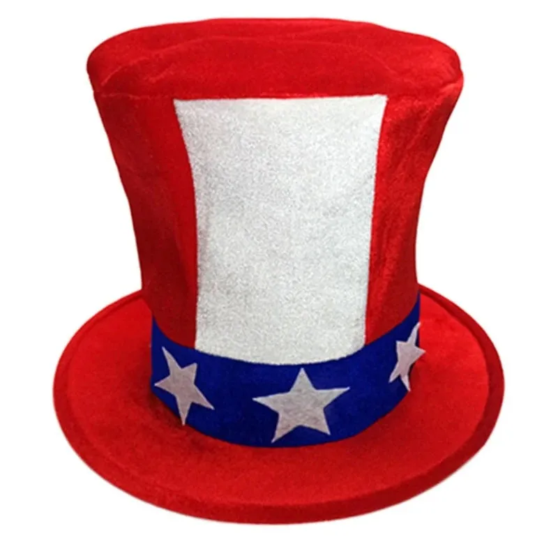 Uncle-Sam Hat Costume 4th Of July Party Supplies With Sequins Headband Necklaces For Women & Men