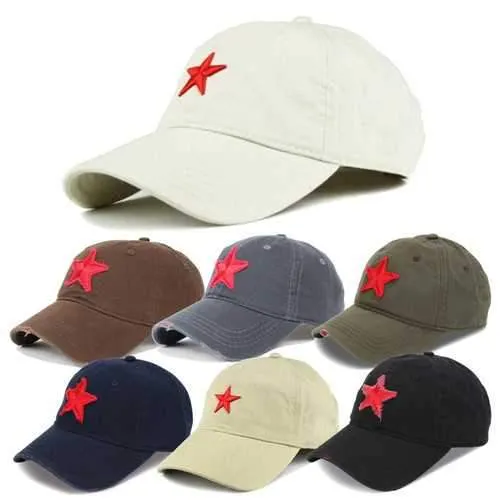 Unisex Baseball Cap Golf Hat Ball Five-Pointed Star Embroidery Casual Sun Caps Outdoor Sports Hat