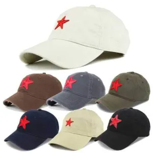Unisex Baseball Cap Golf Hat Ball Five-Pointed Star Embroidery Casual Sun Caps Outdoor Sports Hat