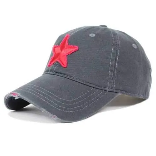 Unisex Baseball Cap Golf Hat Ball Five-Pointed Star Embroidery Casual Sun Caps Outdoor Sports Hat