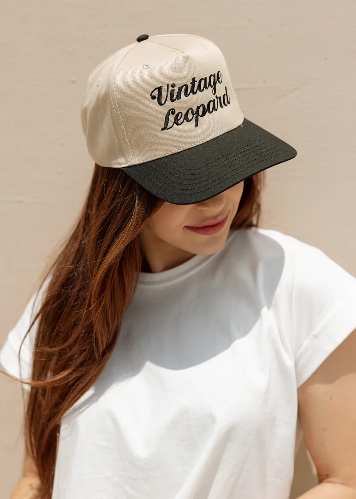 Vintage Leopard Khaki Trucker Hat