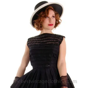 Vintage Straw Hat Wide Brim Audrey Hepburn Style 1950s Fashion Guild