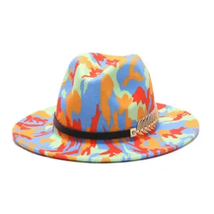 Wide Brim Fedora Tie Dyed Panama Hat