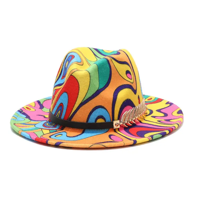 Wide Brim Fedora Tie Dyed Panama Hat