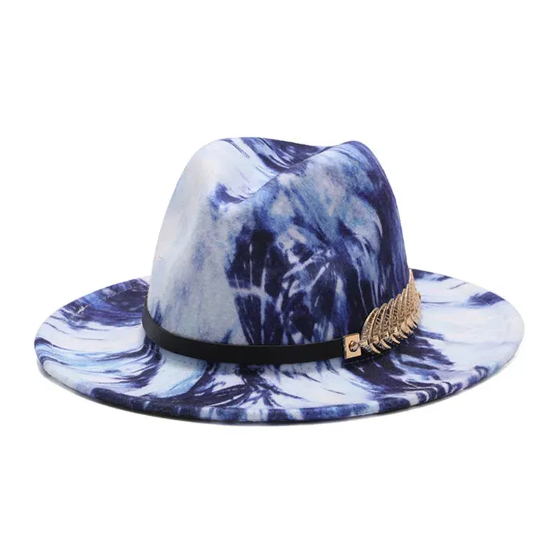 Wide Brim Fedora Tie Dyed Panama Hat
