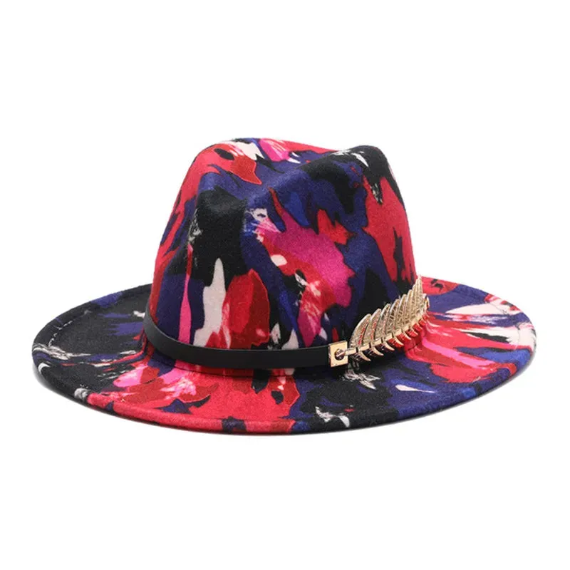 Wide Brim Fedora Tie Dyed Panama Hat