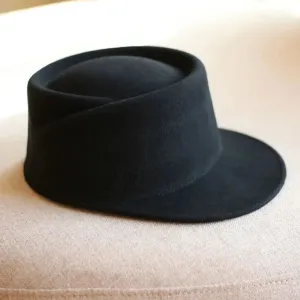 Winter Fedora Hat for Women, Flat Top Wool British Casual Hat