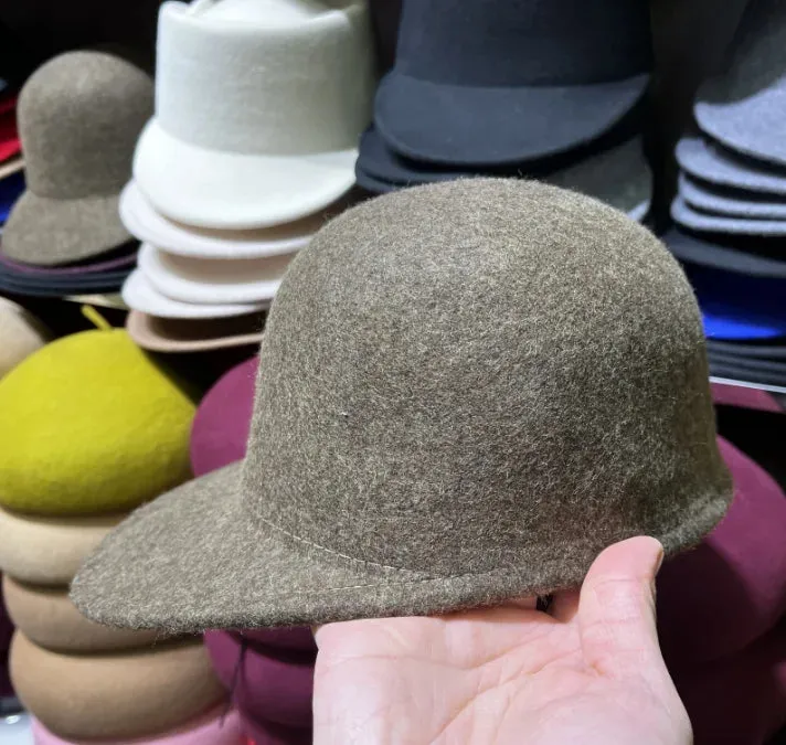 Winter Fedora Hat for Women, Flat Top Wool British Casual Hat