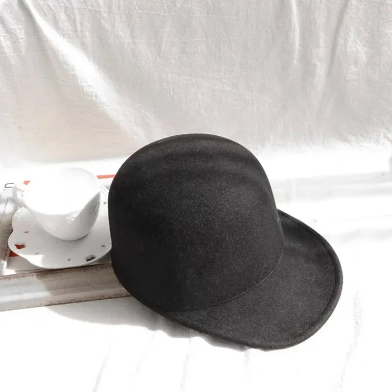 Winter Fedora Hat for Women, Flat Top Wool British Casual Hat