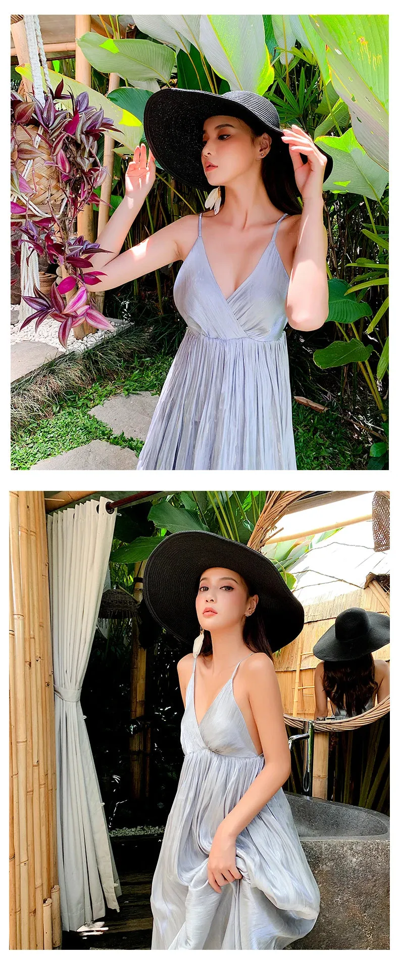 Women 15cm Wide Brim Sun Hat Summer Travel Floppy Straw Hat Female Outdoor Vacation Roll Up UPF50  Oversized Foldable Beach Hat