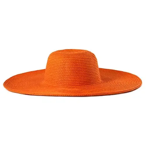 Women 15cm Wide Brim Sun Hat Summer Travel Floppy Straw Hat Female Outdoor Vacation Roll Up UPF50  Oversized Foldable Beach Hat