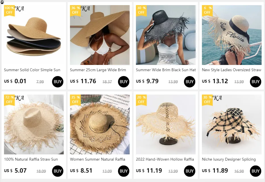 Women 15cm Wide Brim Sun Hat Summer Travel Floppy Straw Hat Female Outdoor Vacation Roll Up UPF50  Oversized Foldable Beach Hat