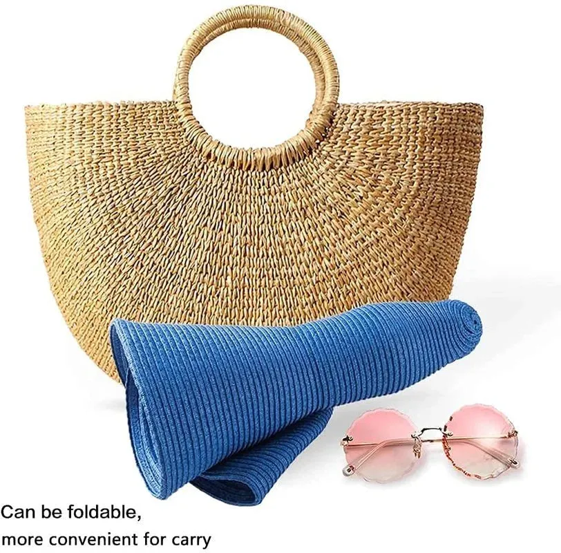 Women 15cm Wide Brim Sun Hat Summer Travel Floppy Straw Hat Female Outdoor Vacation Roll Up UPF50  Oversized Foldable Beach Hat