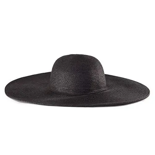 Women 15cm Wide Brim Sun Hat Summer Travel Floppy Straw Hat Female Outdoor Vacation Roll Up UPF50  Oversized Foldable Beach Hat